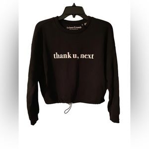 Ariana Grande thank you next cropped sweatshirt size small. EUC